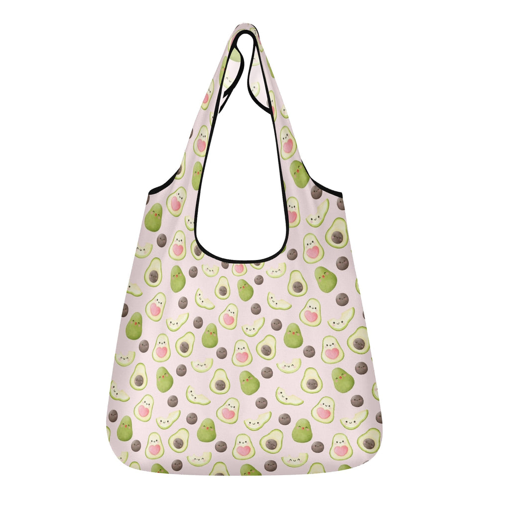 Avocado Love 3 Pack of Foldable Shopping Bags Default Title 3-Pack Shopping Bags Food Printed Offshore