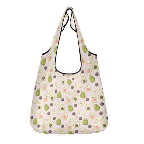 Avocado Love 3 Pack of Foldable Shopping Bags Default Title 3-Pack Shopping Bags Food Printed Offshore