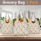 Avocado Love 3 Pack of Foldable Shopping Bags 3-Pack Shopping Bags Food Printed Offshore