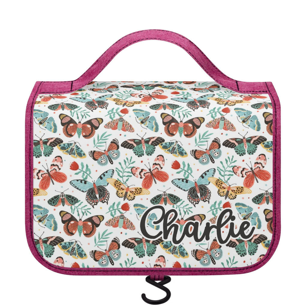 Personalised Pretty Moths And Butterflies Toiletry Cosmetic Travel Bag Default Title Personalised Cosmetic / Toiletry Bag animal Printed Offshore
