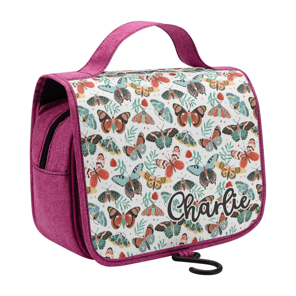 Personalised Pretty Moths And Butterflies Toiletry Cosmetic Travel Bag Personalised Cosmetic / Toiletry Bag animal Printed Offshore