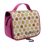 Personalised Round Pizzas On White Toiletry Cosmetic Travel Bag Personalised Cosmetic / Toiletry Bag Food Printed Offshore