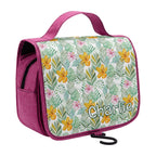 Personalised Tropical Flowers And Leaves Toiletry Cosmetic Travel Bag Personalised Cosmetic / Toiletry Bag Plants Printed Offshore