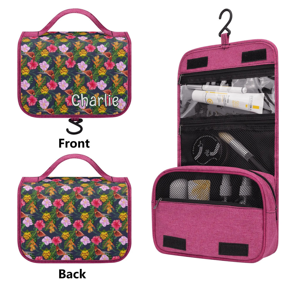 Personalised Tropical Floral Toiletry Cosmetic Travel Bag Personalised Cosmetic / Toiletry Bag Plants Printed Offshore