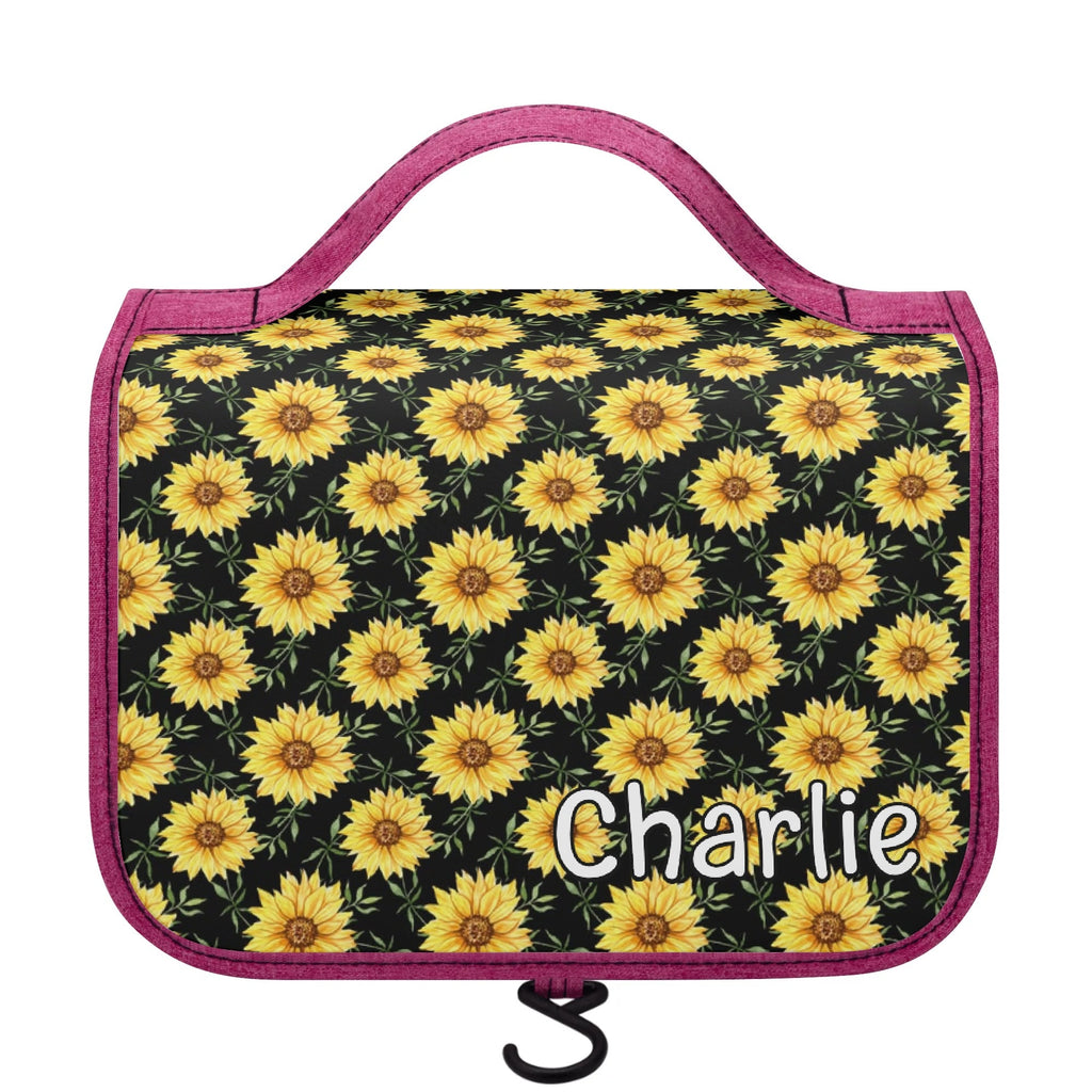 Personalised - Painted Sunflower - Toiletry Cosmetic Travel Bag Default Title Personalised Cosmetic / Toiletry Bag Plants Printed Offshore