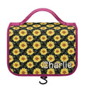Personalised - Painted Sunflower - Toiletry Cosmetic Travel Bag Default Title Personalised Cosmetic / Toiletry Bag Plants Printed Offshore