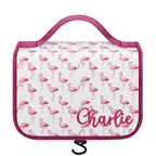 Personalised Flamingos Toiletry Cosmetic Travel Bag Default Title Personalised Cosmetic / Toiletry Bag animal Printed Offshore