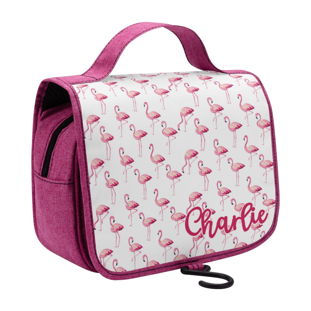 Personalised Flamingos Toiletry Cosmetic Travel Bag Personalised Cosmetic / Toiletry Bag animal Printed Offshore