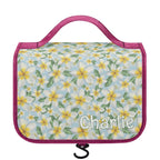 Personalised Delicate Frangipani Toiletry Cosmetic Travel Bag Default Title Personalised Cosmetic / Toiletry Bag Plants Printed Offshore