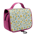 Personalised Delicate Frangipani Toiletry Cosmetic Travel Bag Personalised Cosmetic / Toiletry Bag Plants Printed Offshore
