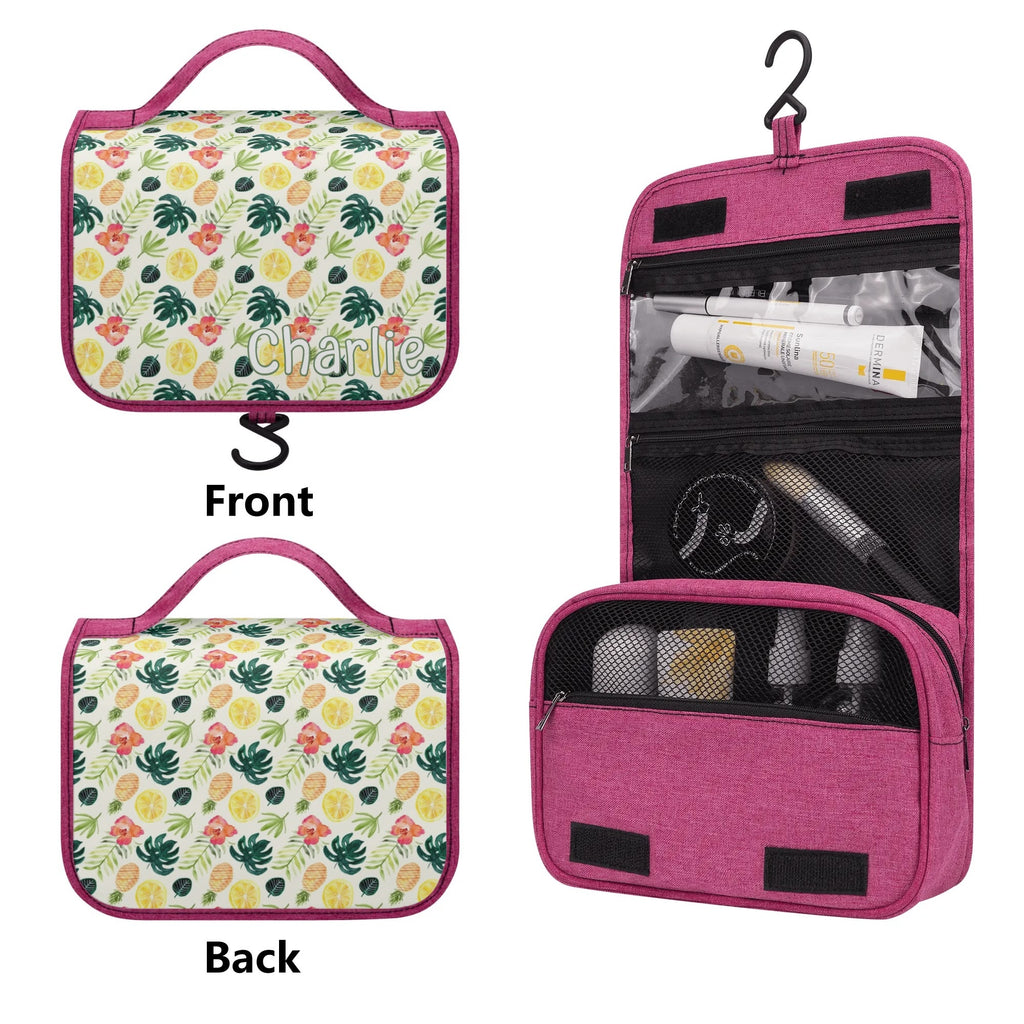 Personalised Pineapple Tropical Toiletry Cosmetic Travel Bag Personalised Cosmetic / Toiletry Bag Food Printed Offshore
