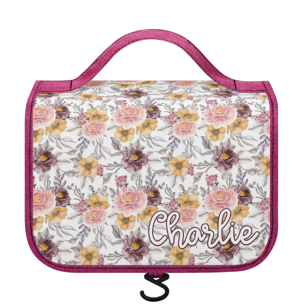 Personalised Painted Flowers Toiletry Cosmetic Travel Bag Default Title Personalised Cosmetic / Toiletry Bag Plants Printed Offshore