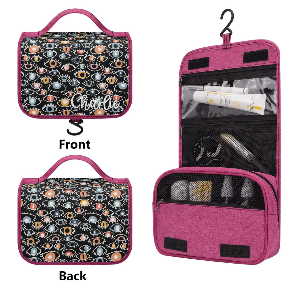 Personalised Eyes On Black Toiletry Cosmetic Travel Bag Personalised Cosmetic / Toiletry Bag Printed Offshore