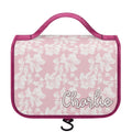 Personalised Pink Hawaiian Floral Toiletry Cosmetic Travel Bag Default Title Personalised Cosmetic / Toiletry Bag Plants Printed Offshore
