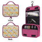 Personalised Retro Boho Flowers Toiletry Cosmetic Travel Bag Personalised Cosmetic / Toiletry Bag Plants Printed Offshore