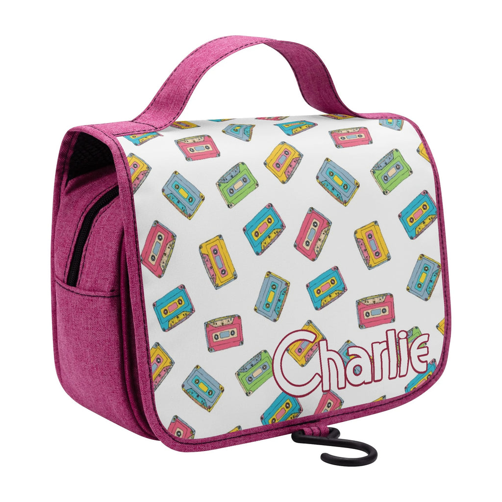 Personalised - Colourful Cassettes - Toiletry Cosmetic Travel Bag Personalised Cosmetic / Toiletry Bag Music Printed Offshore Retro