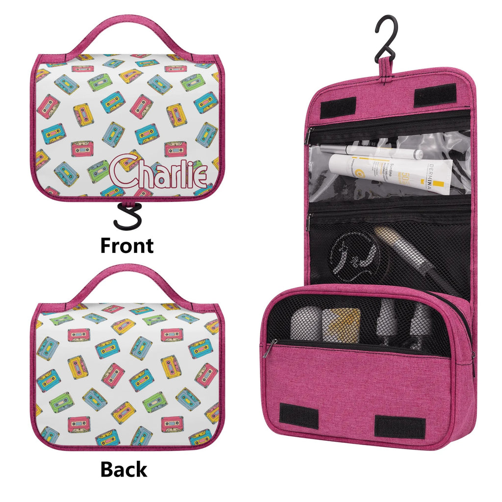 Personalised - Colourful Cassettes - Toiletry Cosmetic Travel Bag Personalised Cosmetic / Toiletry Bag Music Printed Offshore Retro