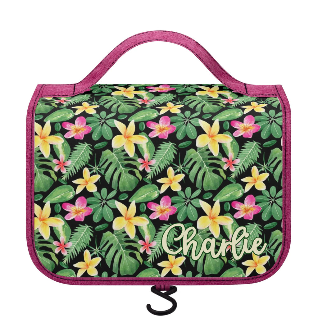Personalised Frangipani Toiletry Cosmetic Travel Bag Default Title Personalised Cosmetic / Toiletry Bag Plants Printed Offshore