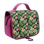 Personalised Frangipani Toiletry Cosmetic Travel Bag Personalised Cosmetic / Toiletry Bag Plants Printed Offshore