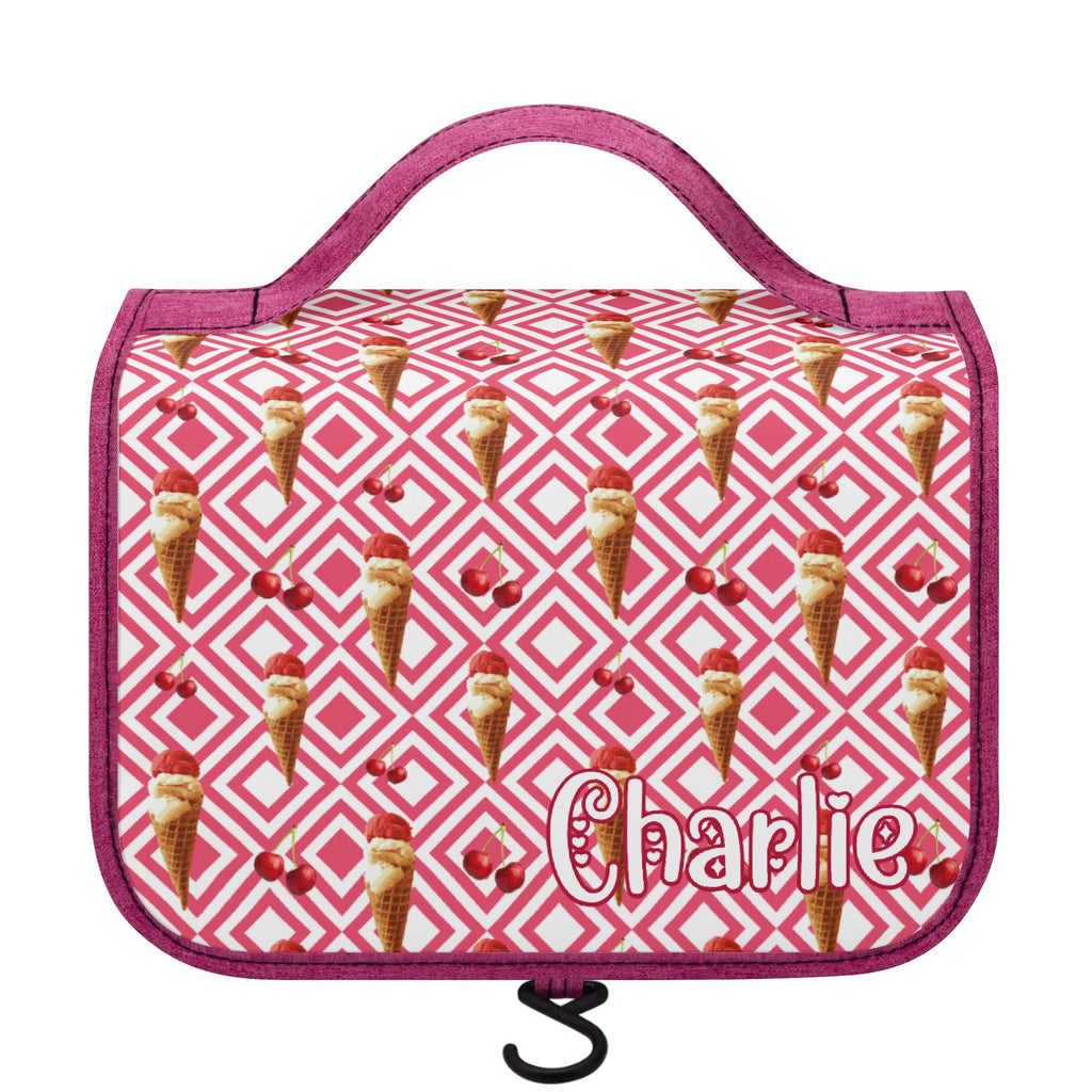 Personalised Cherry Icecream Toiletry Cosmetic Travel Bag Default Title Personalised Cosmetic / Toiletry Bag Food Printed Offshore