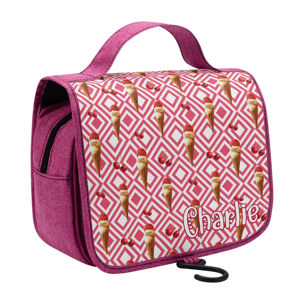 Personalised Cherry Icecream Toiletry Cosmetic Travel Bag Personalised Cosmetic / Toiletry Bag Food Printed Offshore