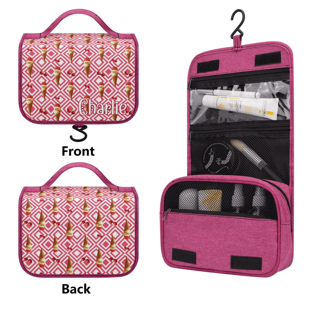 Personalised Cherry Icecream Toiletry Cosmetic Travel Bag Personalised Cosmetic / Toiletry Bag Food Printed Offshore