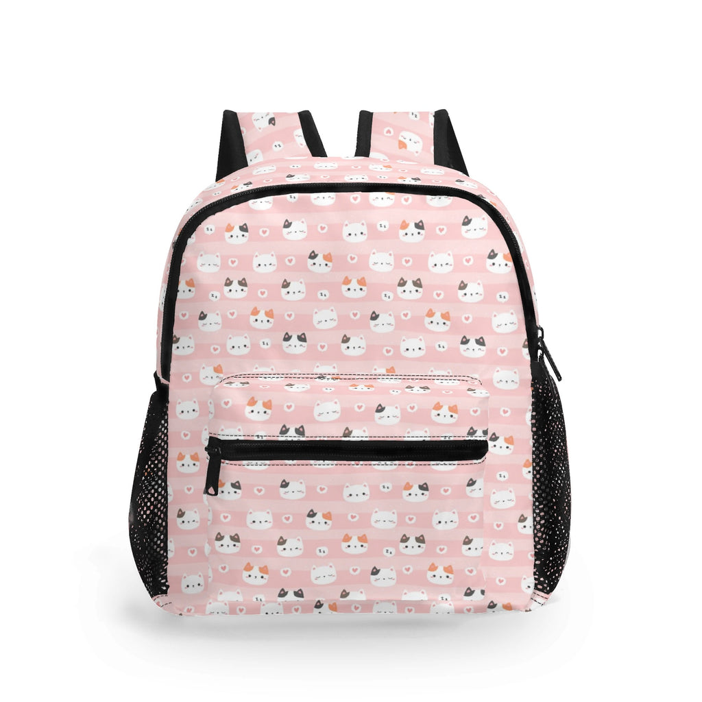 Personalised Pink Cats Small Kids Backpack, Name On Back Default Title Personalised Small Kids Backpack animal Printed Offshore