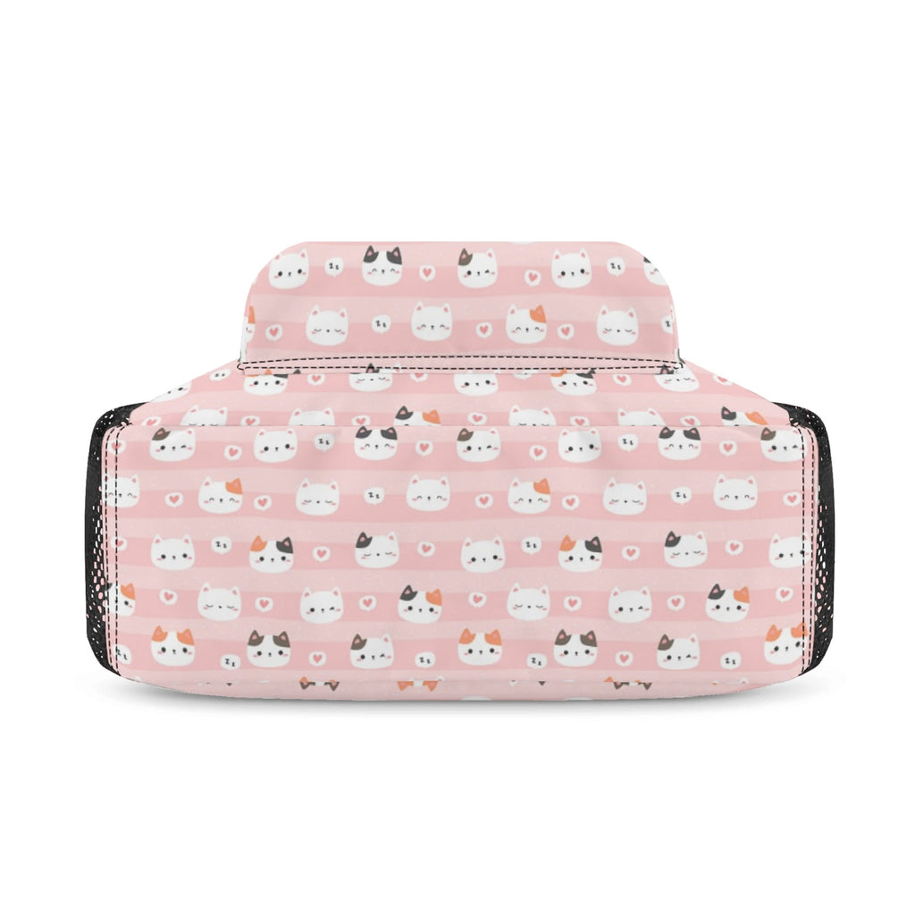 Personalised Pink Cats Small Kids Backpack, Name On Back Personalised Small Kids Backpack animal Printed Offshore