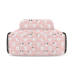Personalised Pink Cats Small Kids Backpack, Name On Back Personalised Small Kids Backpack animal Printed Offshore
