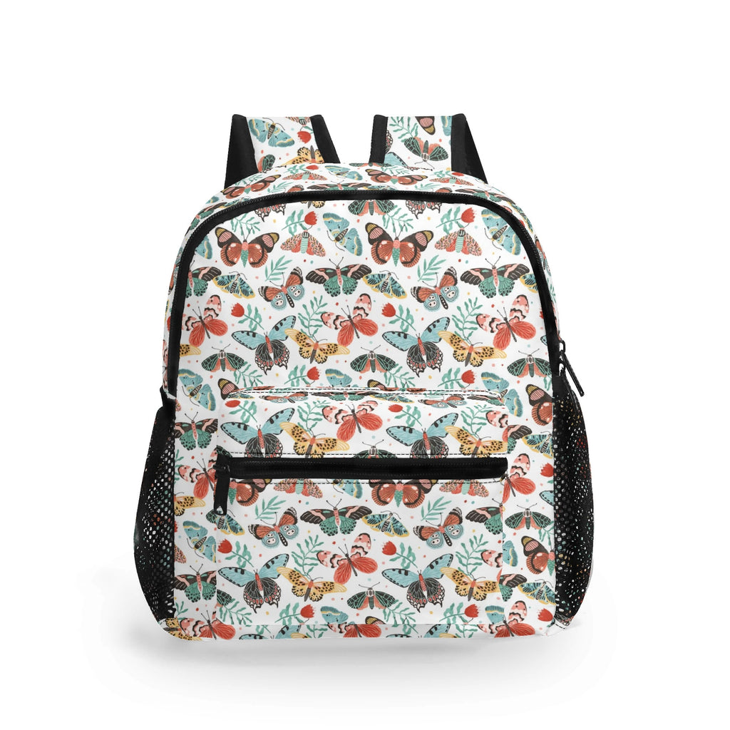 Personalised Pretty Moths And Butterflies Small Kids Backpack, Name On Back Default Title Personalised Small Kids Backpack animal Printed Offshore