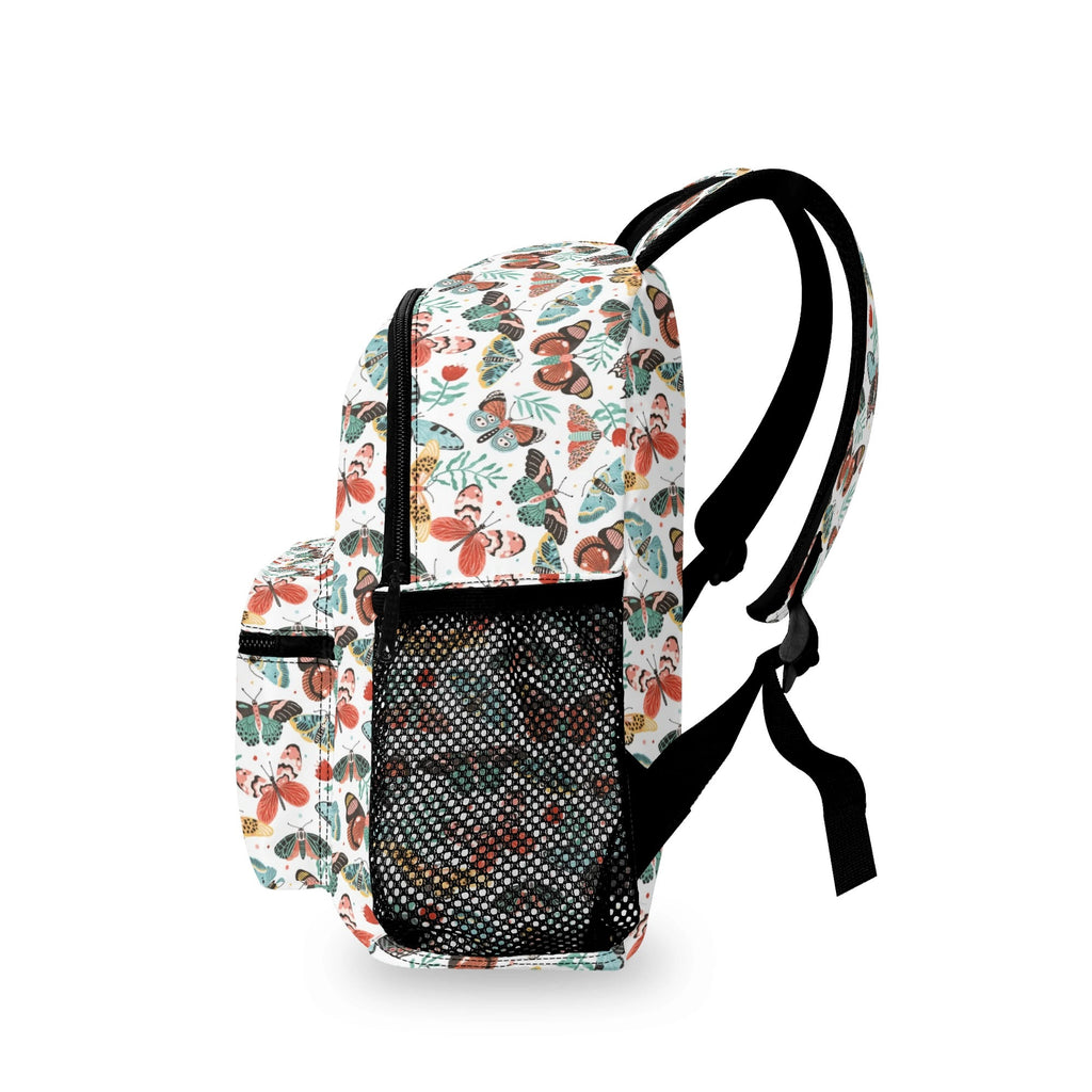 Personalised Pretty Moths And Butterflies Small Kids Backpack, Name On Back Personalised Small Kids Backpack animal Printed Offshore