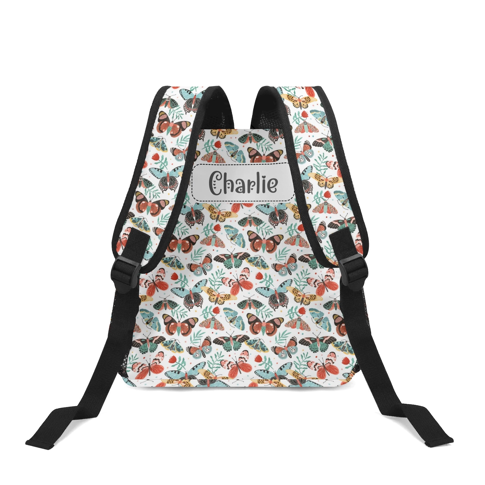 Personalised - Pretty Moths And Butterflies - Small Kids Backpack, Name On Back Personalised Small Kids Backpack animal Printed Offshore