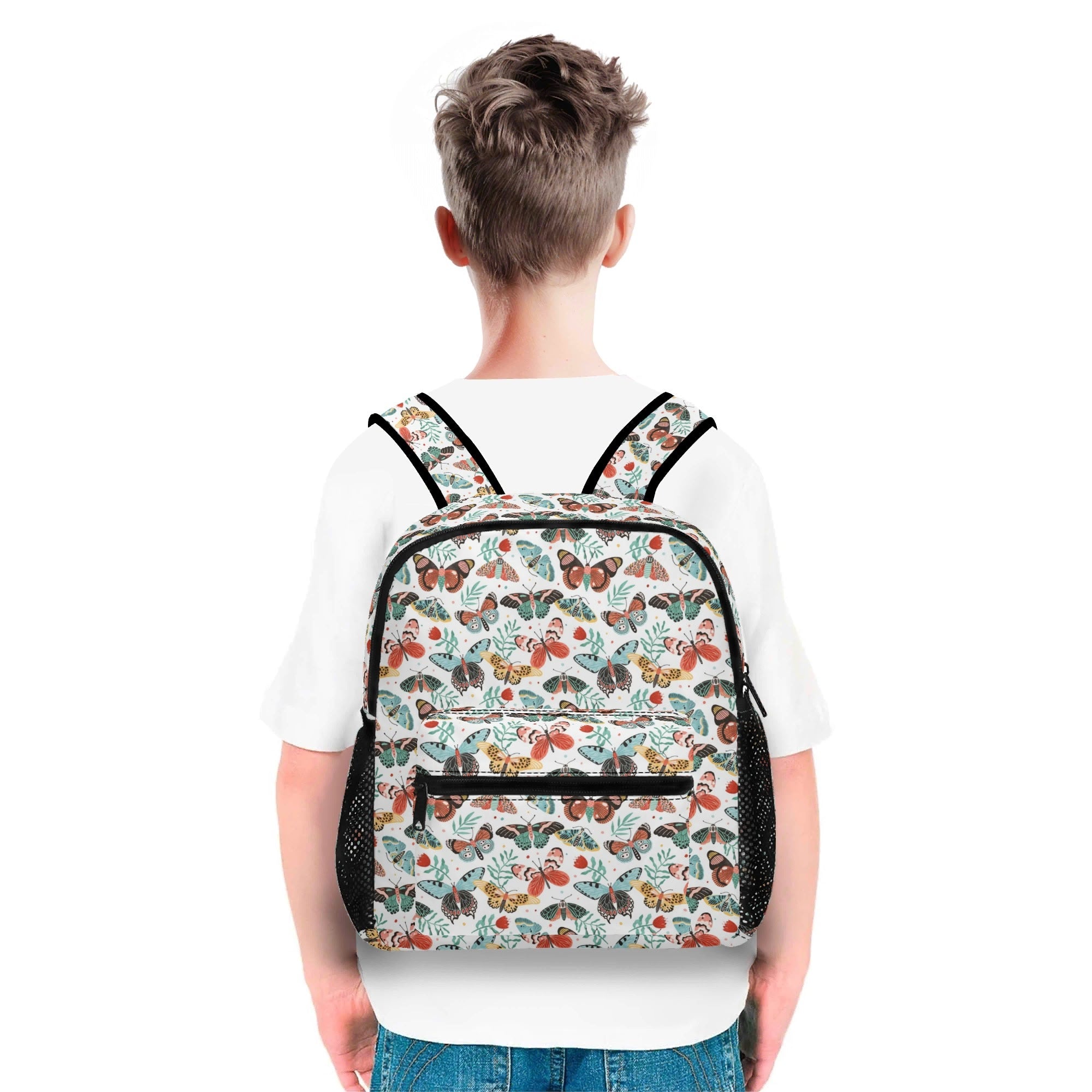 Personalised - Pretty Moths And Butterflies - Small Kids Backpack, Name On Back Personalised Small Kids Backpack animal Printed Offshore