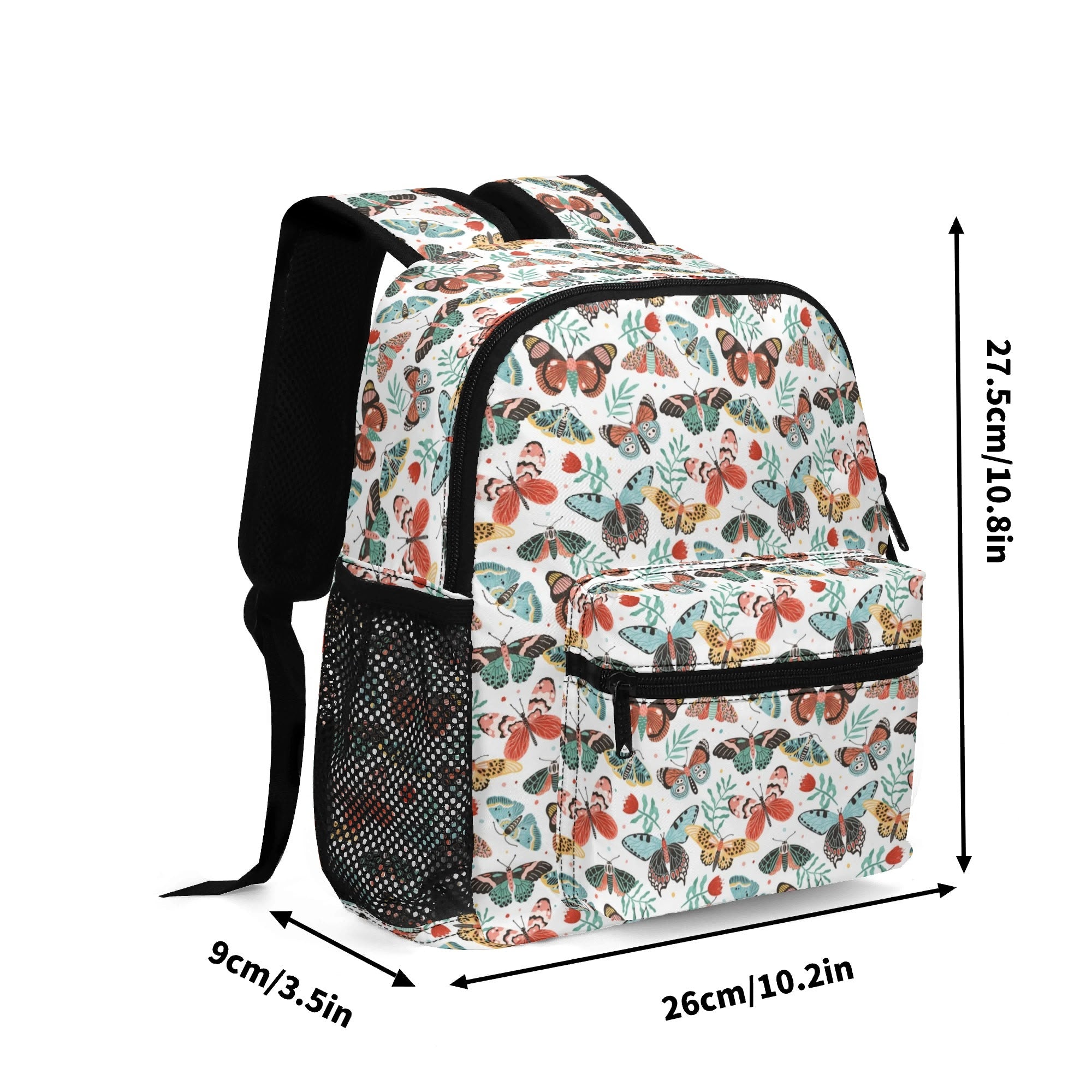 Personalised - Pretty Moths And Butterflies - Small Kids Backpack, Name On Back Personalised Small Kids Backpack animal Printed Offshore