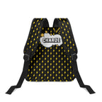 Personalised Yellow Lightning Small Kids Backpack, Name On Back Personalised Small Kids Backpack comic Printed Offshore