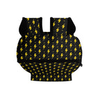 Personalised Yellow Lightning Small Kids Backpack, Name On Back Personalised Small Kids Backpack comic Printed Offshore