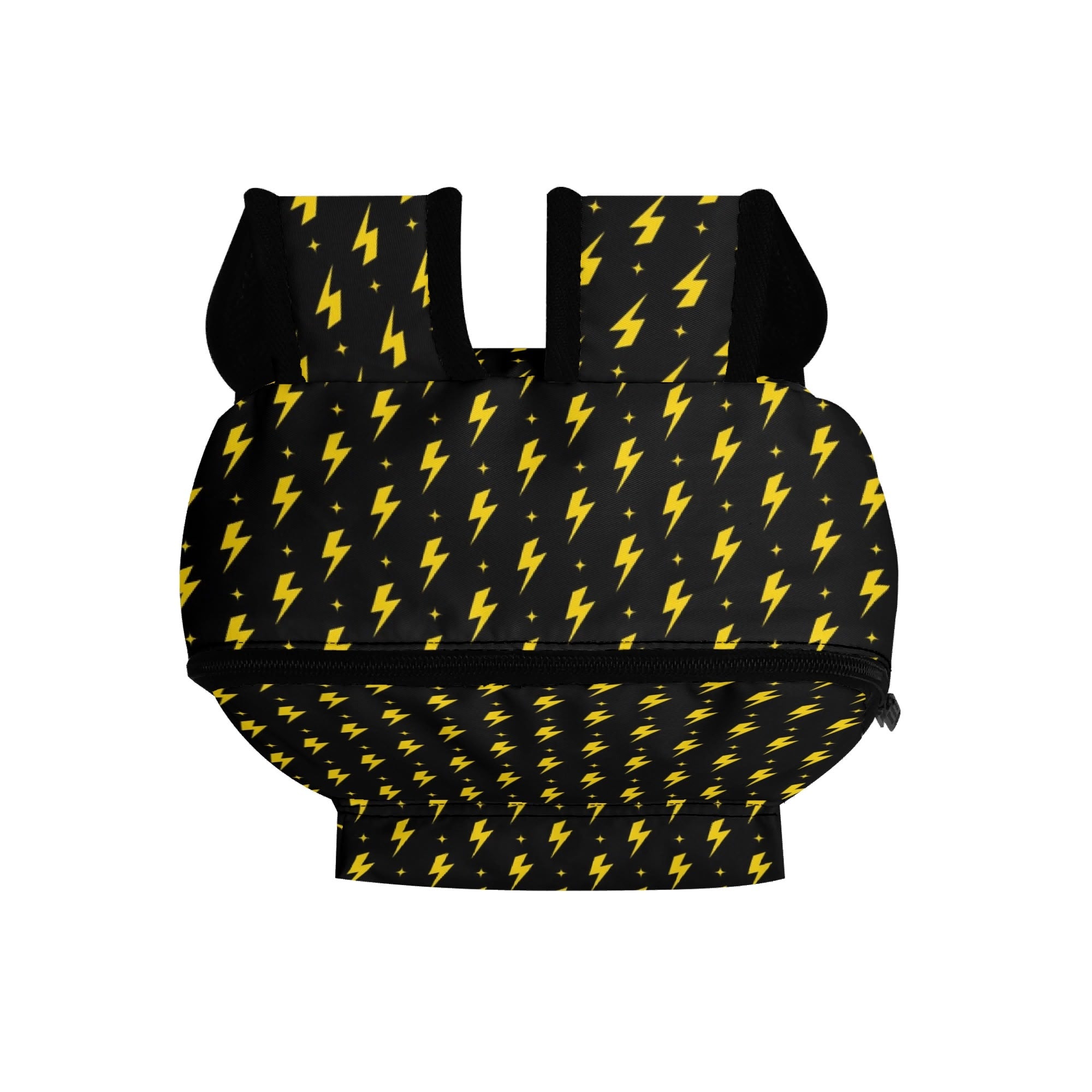 Personalised Yellow Lightning Small Kids Backpack, Name On Back Personalised Small Kids Backpack comic Printed Offshore