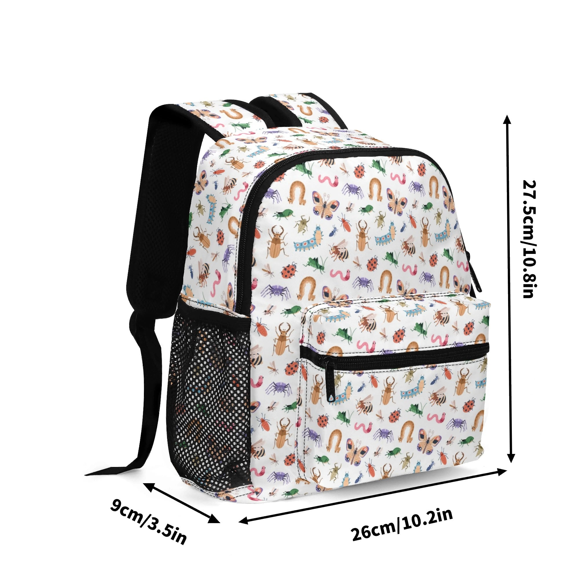 Personalised - Cute Little Bugs - Small Kids Backpack, Name On Back Personalised Small Kids Backpack animal Printed Offshore