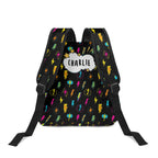 Personalised Fun Lightning, Comic Book Small Kids Backpack, Name On Back Personalised Small Kids Backpack comic Printed Offshore