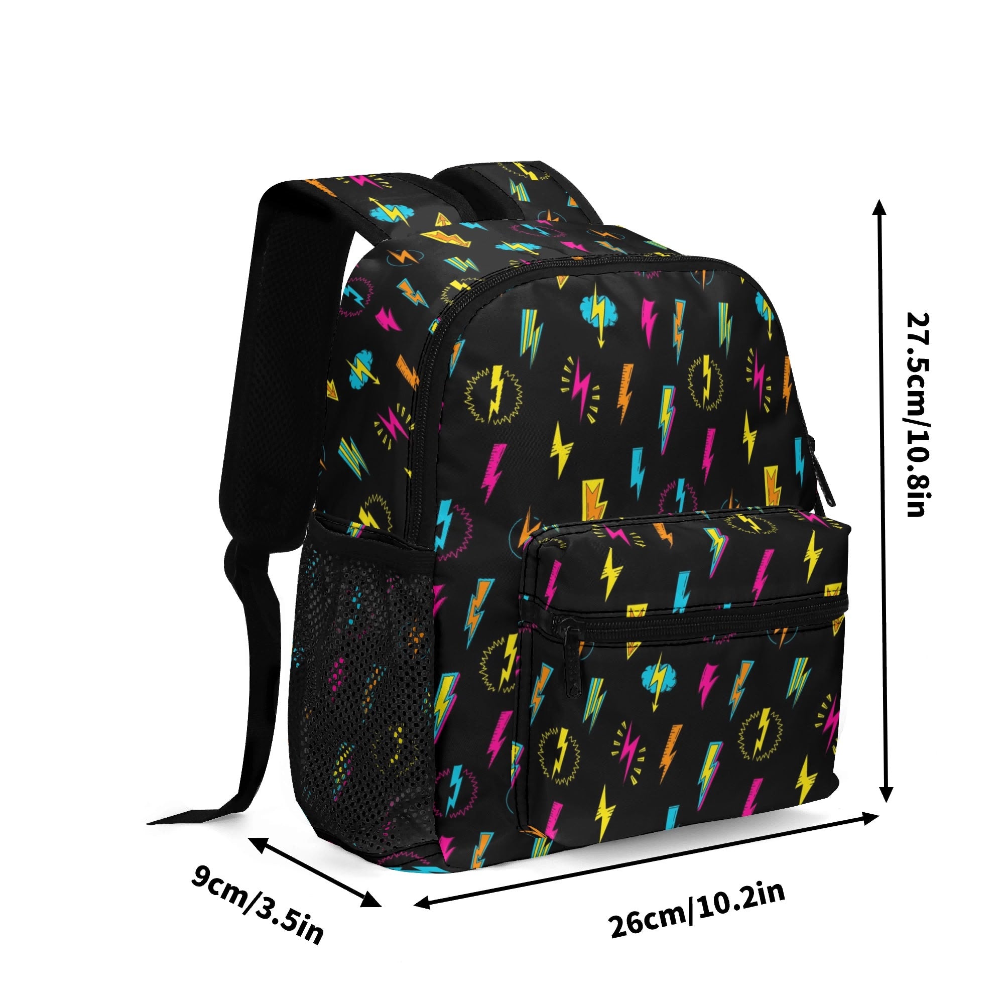 Personalised - Fun Lightning, Comic Book - Small Kids Backpack, Name On Back Personalised Small Kids Backpack comic Printed Offshore