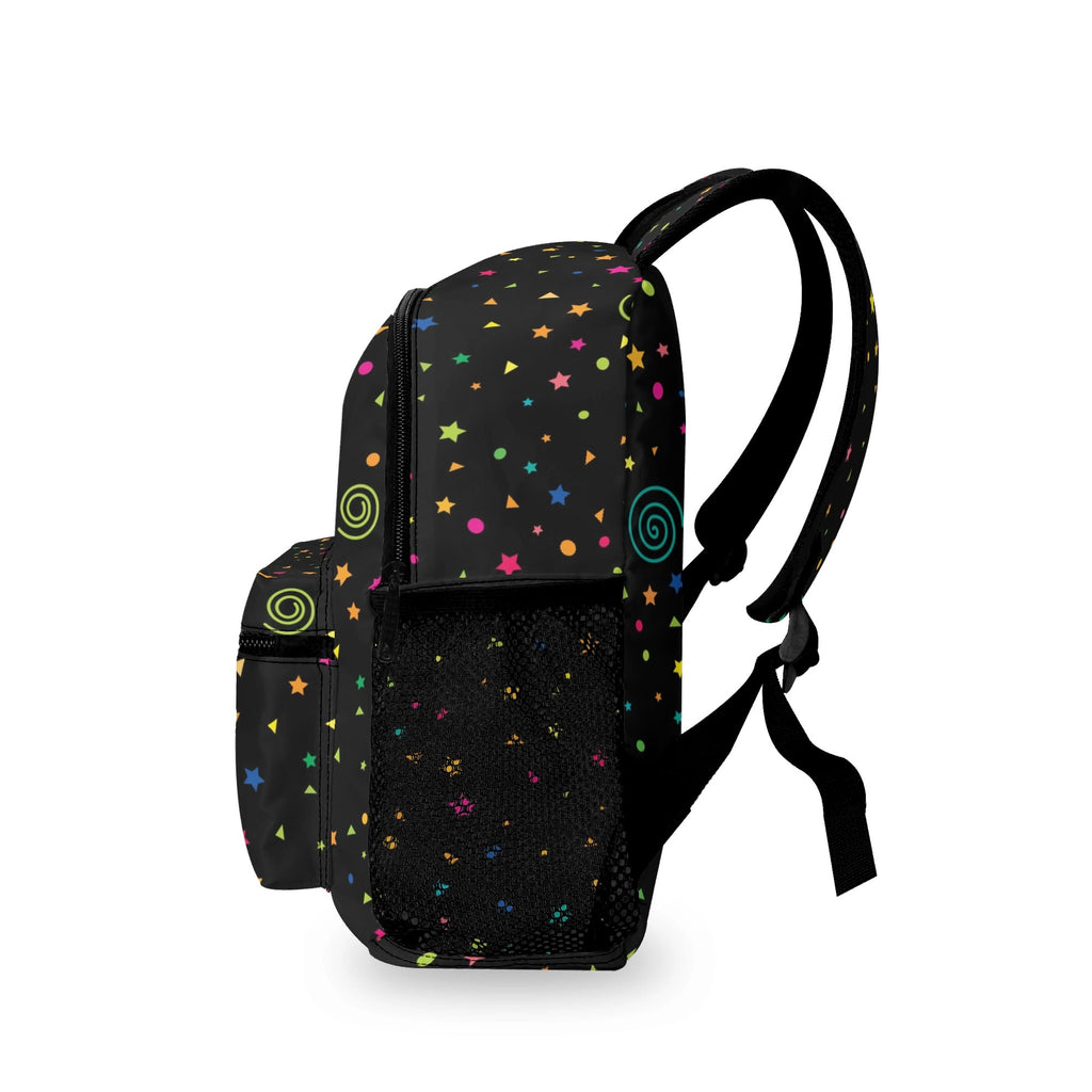Personalised Stars And Swirls Small Kids Backpack, Name On Back Personalised Small Kids Backpack Printed Offshore