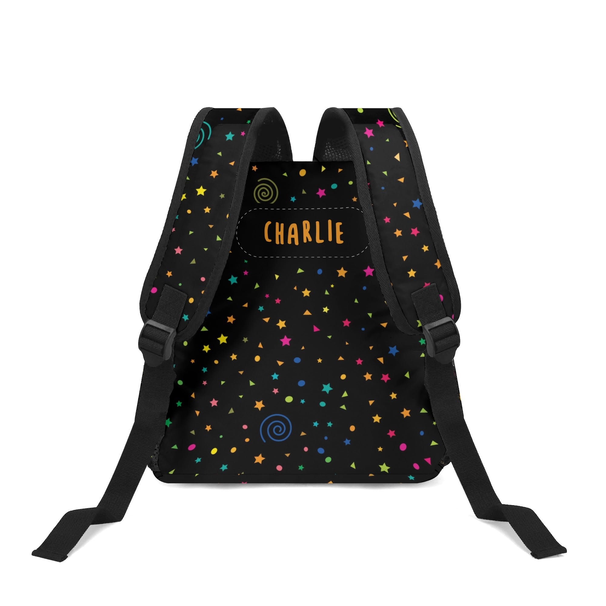 Personalised - Stars And Swirls - Small Kids Backpack, Name On Back Personalised Small Kids Backpack Printed Offshore