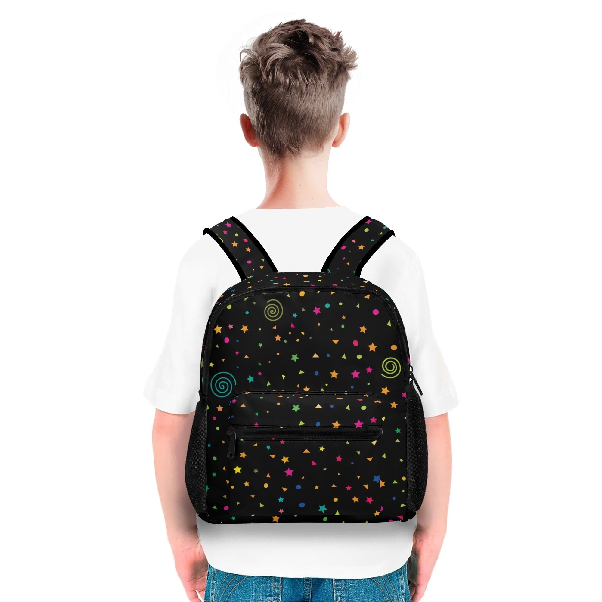 Personalised - Stars And Swirls - Small Kids Backpack, Name On Back Personalised Small Kids Backpack Printed Offshore