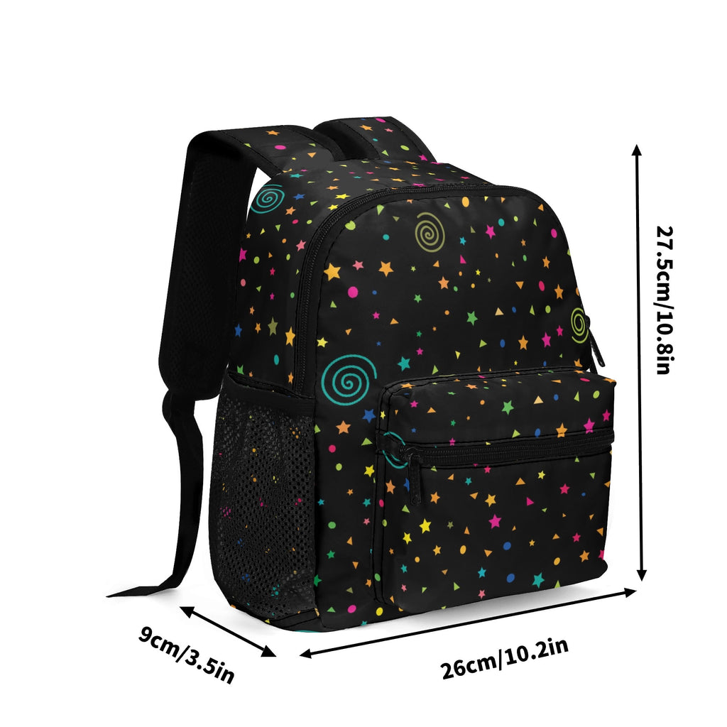 Personalised Stars And Swirls Small Kids Backpack, Name On Back Personalised Small Kids Backpack Printed Offshore