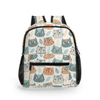 Personalised Cute Cat Faces Small Kids Backpack, Name On Back Default Title Personalised Small Kids Backpack animal Printed Offshore