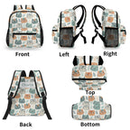 Personalised Cute Cat Faces Small Kids Backpack, Name On Back Personalised Small Kids Backpack animal Printed Offshore