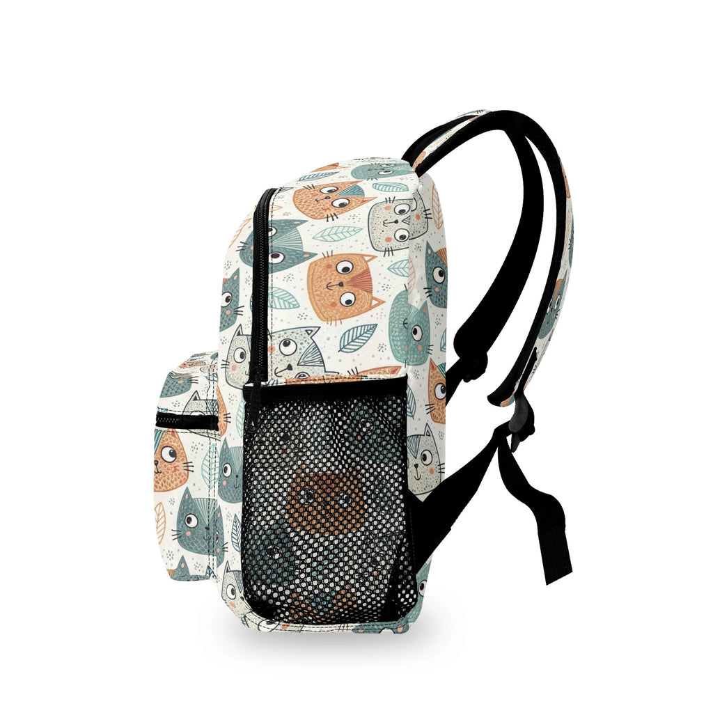 Personalised Cute Cat Faces Small Kids Backpack, Name On Back Personalised Small Kids Backpack animal Printed Offshore