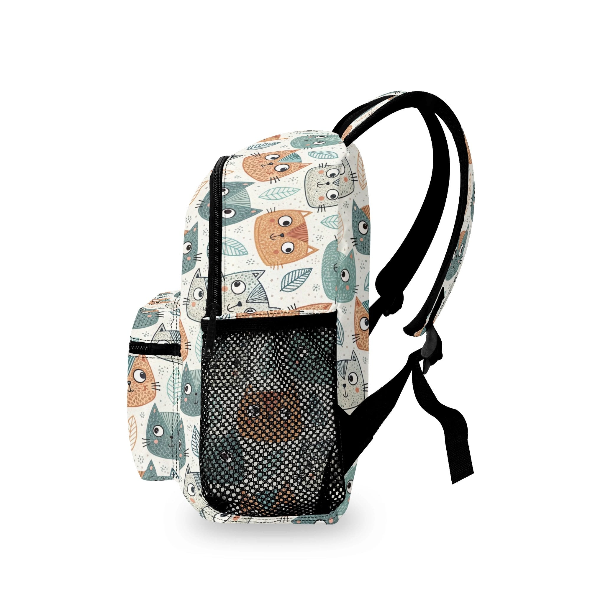 Personalised Cute Cat Faces Small Kids Backpack, Name On Back Personalised Small Kids Backpack animal Printed Offshore