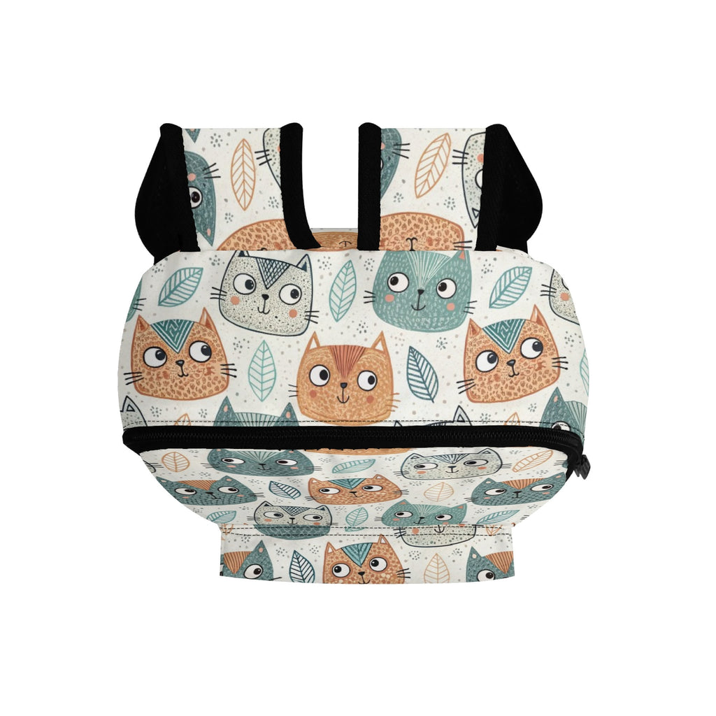 Personalised Cute Cat Faces Small Kids Backpack, Name On Back Personalised Small Kids Backpack animal Printed Offshore