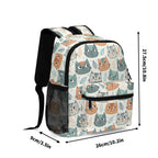 Personalised Cute Cat Faces Small Kids Backpack, Name On Back Personalised Small Kids Backpack animal Printed Offshore